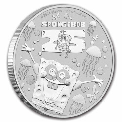 Strieborná minca 1 Oz SpongeBob SquarePants 2024 - 25. výročie
