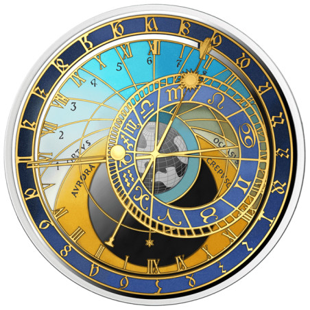 Strieborná minca 1 Oz Prague City Hall Clocks - Staromestský orloj 2025 Proof