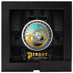 Strieborná minca 1 Oz Prague City Hall Clocks - Staromestský orloj 2025 Proof