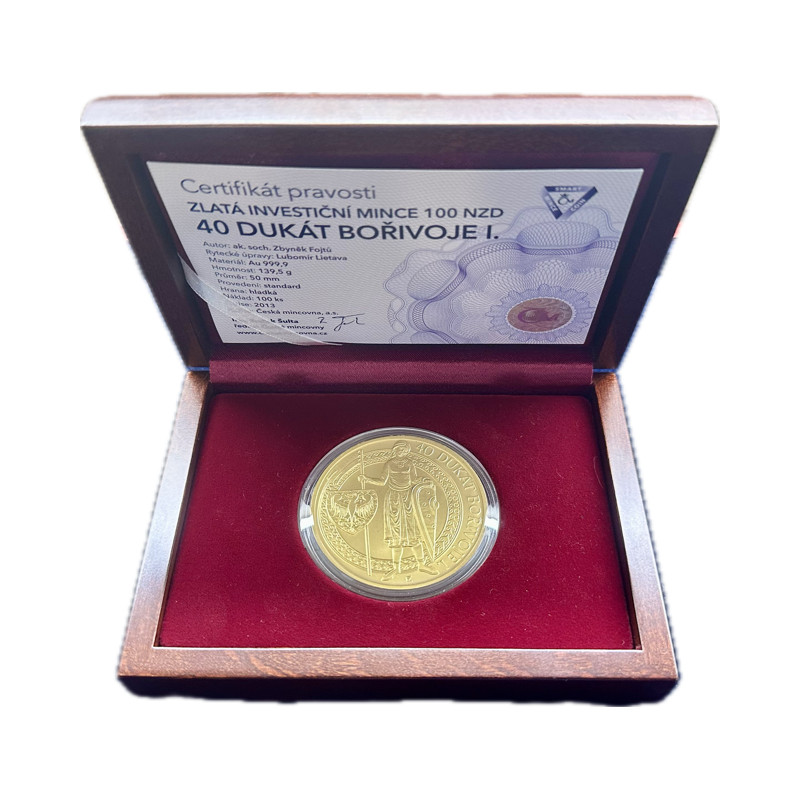 Zlatá minca 40 Dukát Bořivoje I. 2013 Standard