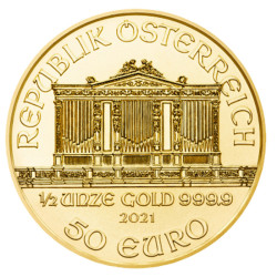 Zlatá minca 1/2 Oz Wiener Philharmoniker rôzne roky