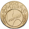 Zlatá medaila 8 g 100 Jahre Farbwerke Hoechst AG. 1863–1963