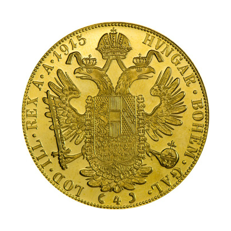 Zlatá minca 4 Dukát František Jozef I. 1915 Novorazba