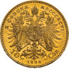 Zlatá minca 10 Korún Františka Jozefa I. rôzne roky (1892-1911)
