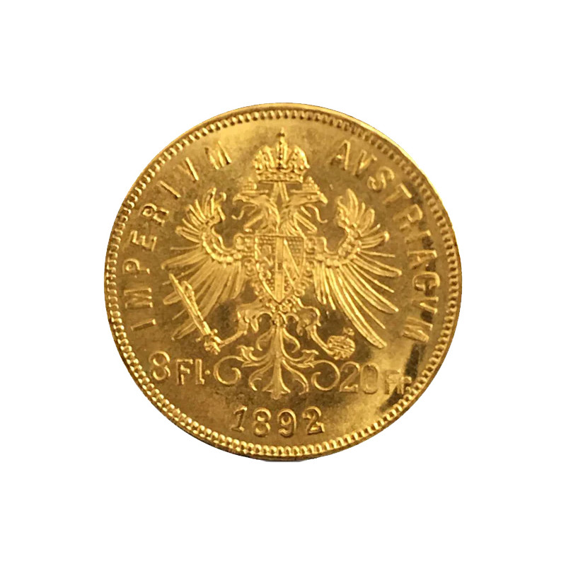 Zlatá minca 20 Frank 8 Zlatník Franz Jozef I. 1892