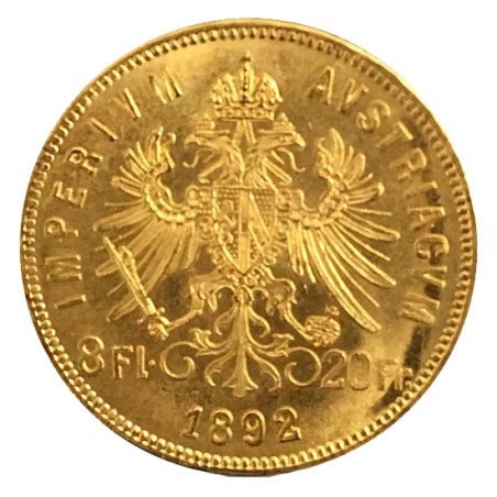 Zlatá minca 20 Frank 8 Zlatník Franz Josef I. rôzne roky (1870-1892)