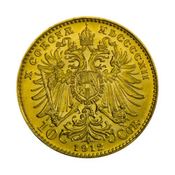 Zlatá minca 10 Korún Františka Jozefa I. 1912