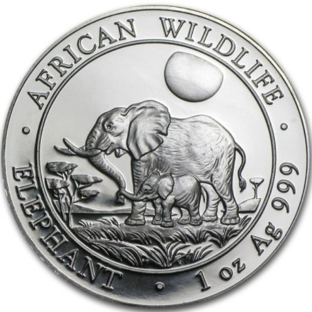 Strieborná minca 1 Oz African Wildlife Elephant 2011