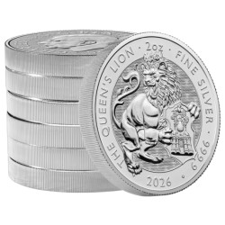 Strieborná minca 2 Oz The Tudor Beasts Queens Lion 2026