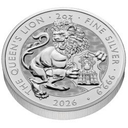 Strieborná minca 2 Oz The Tudor Beasts Queens Lion 2026