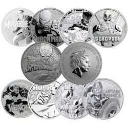 Sada strieborných mincí 9 x...