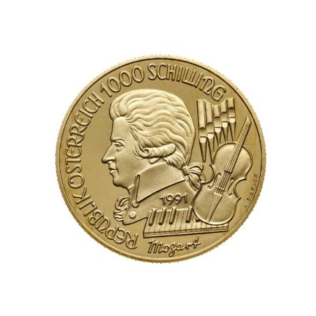 Zlatá minca Mozart a Čarovná flauta 1991 Proof