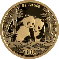 Zlatá minca 8 g China Panda...