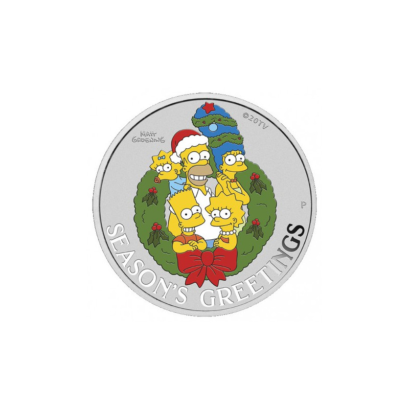 Strieborná minca 1 Oz The Simpsons - Seasons Greetings 2022
