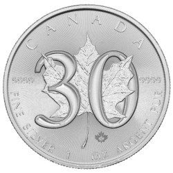 Strieborná minca 1 Oz Maple Leaf 2018 - 30th Anniversary