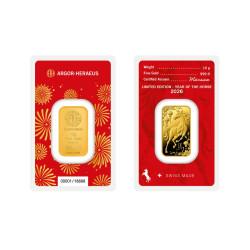 Zlatý zliatok 10 g Argor Heraeus Lunar Series III Year of the Horse 2026