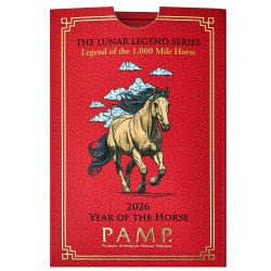 Zlatý zliatok 1 Oz PAMP Lunar série III Year of the Horse 2026