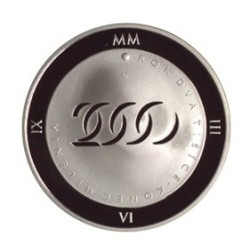 Bimetalová pamätná minca 1 Oz so zlatou inlejou a hologramom k roku 2000 proof