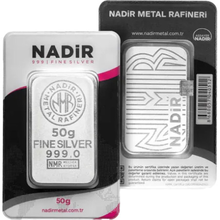 Strieborný zliatok 50 g Nadir Metal Rafineri
