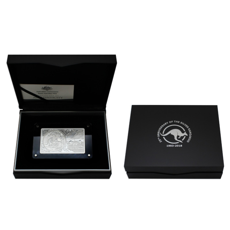 Strieborná minca Australian Kangaroo 25. výročie špeciálnej edície 2018 proof