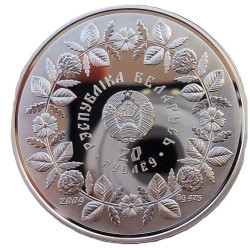 Strieborná pamätné mince 1 Oz Bielorusko Ľudové umenie slama 2009 Proof