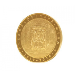 Zlatá minca 1 Oz 100. Výročie Zavedenie československej meny ČNB 10000 Kč 2019 Proof