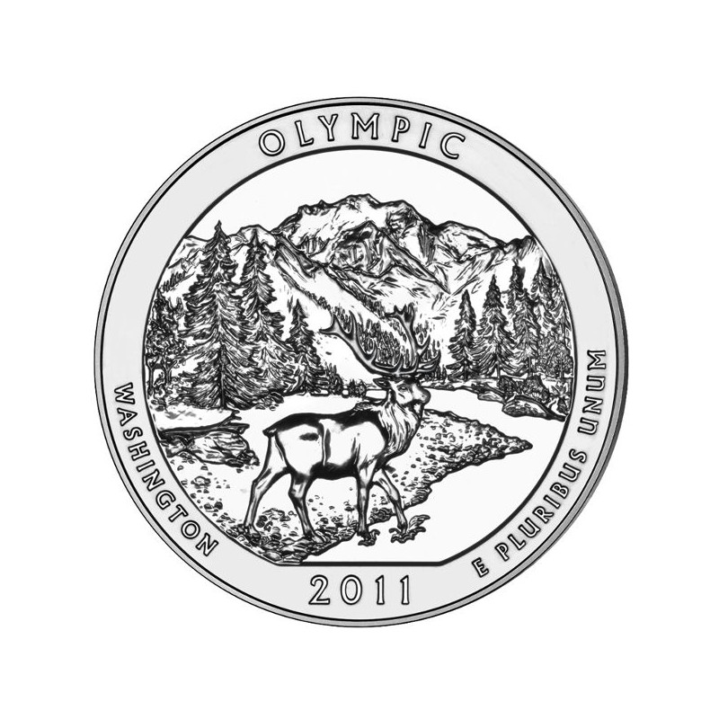 Strieborná minca 5 Oz Národný Olympijský park Washington 2011