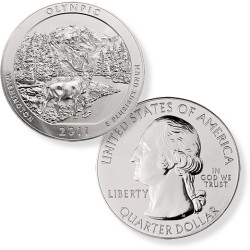 Strieborná minca 5 Oz Národný Olympijský park Washington 2011
