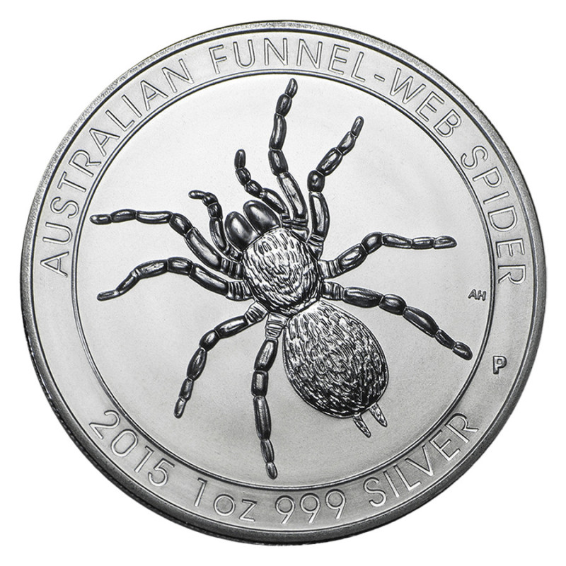 Strieborná minca 1 Oz Australian Funnel-Web Spider 2015
