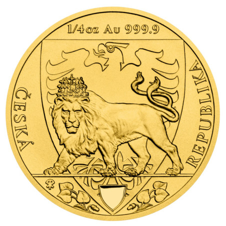 Zlatá minca 1/4 Oz Český Lev 2020 Proof