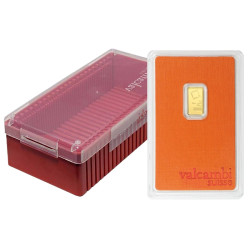 Horizontálna krabička na 25 zliatkov v plastovom obale Valcambi