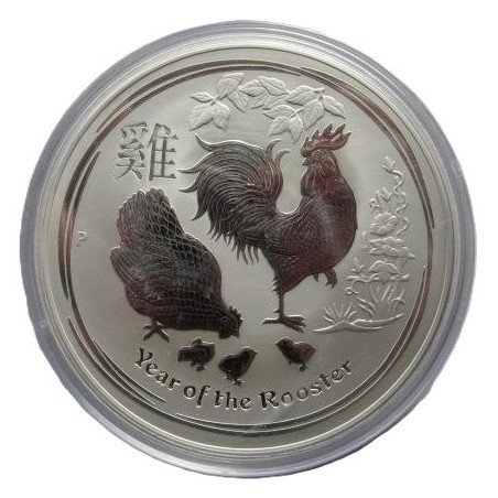 Strieborná minca 10 Oz Lunar Series II Year of the Rooster 2017
