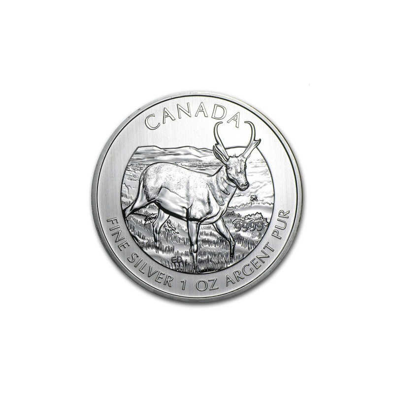 Strieborná minca 1 Oz Canadian Wildlife Antelope 2013
