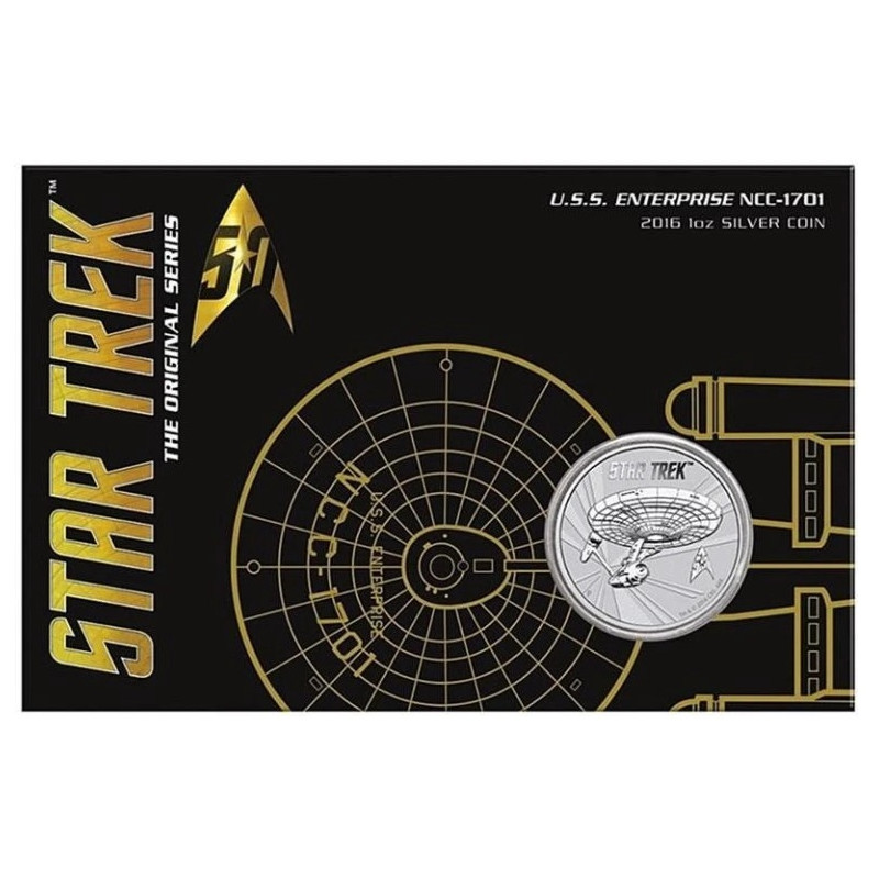 Strieborná minca 1 Oz Star Trek U.S.S. Enterprise 2016