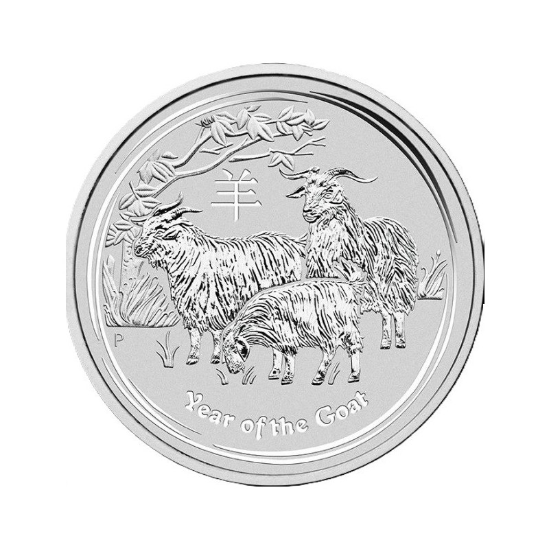 Strieborná minca 2 Oz Lunar Series II Year of the Goat 2015