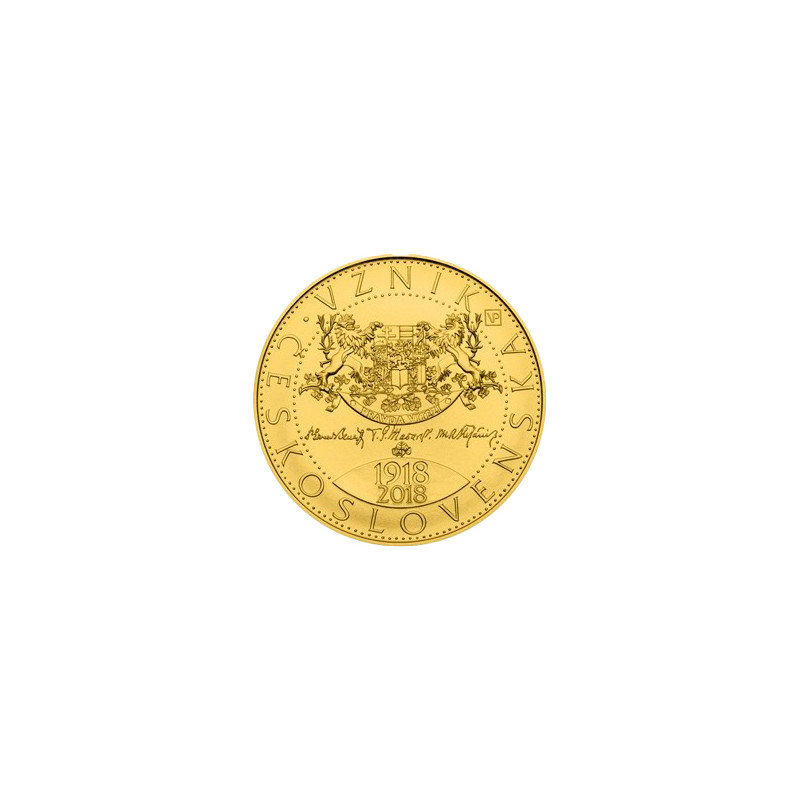Zlatá minca 1 Oz 10 000 Kč 100. výročie vzniku Československa 2018 Standard