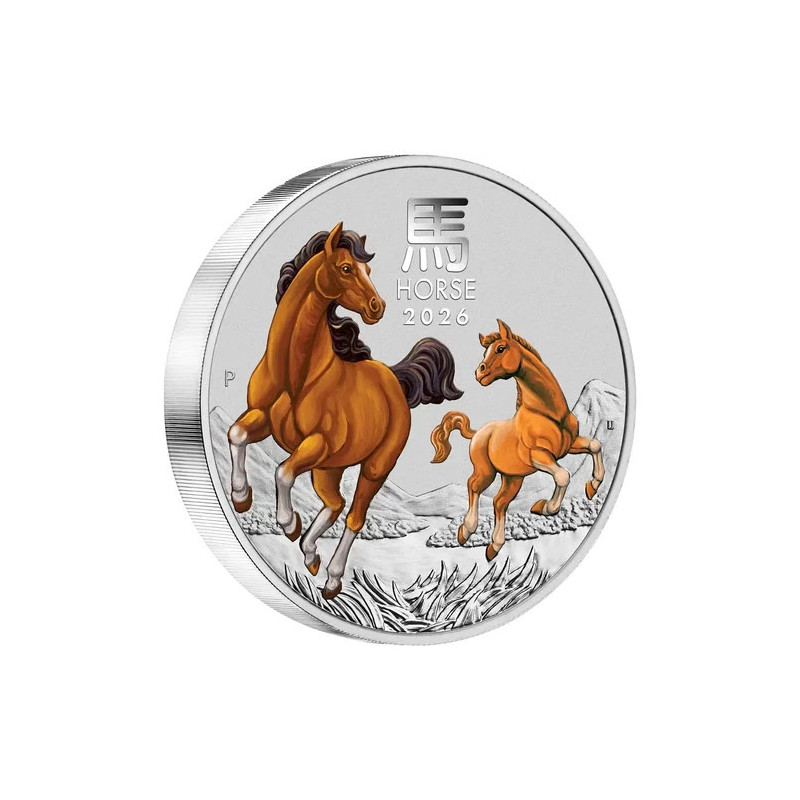 Strieborná minca 1 kg Lunar Series III Year of the Horse 2026 Kolorované