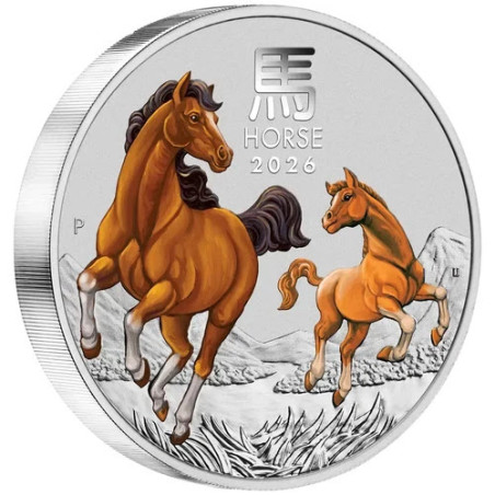 Strieborná minca 1 kg Lunar Series III Year of the Horse 2026 Kolorované