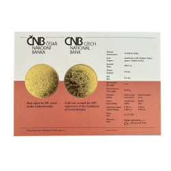 Zlatá minca 1 Oz 10 000 Kč 100. výročie vzniku Československa 2018 Standard